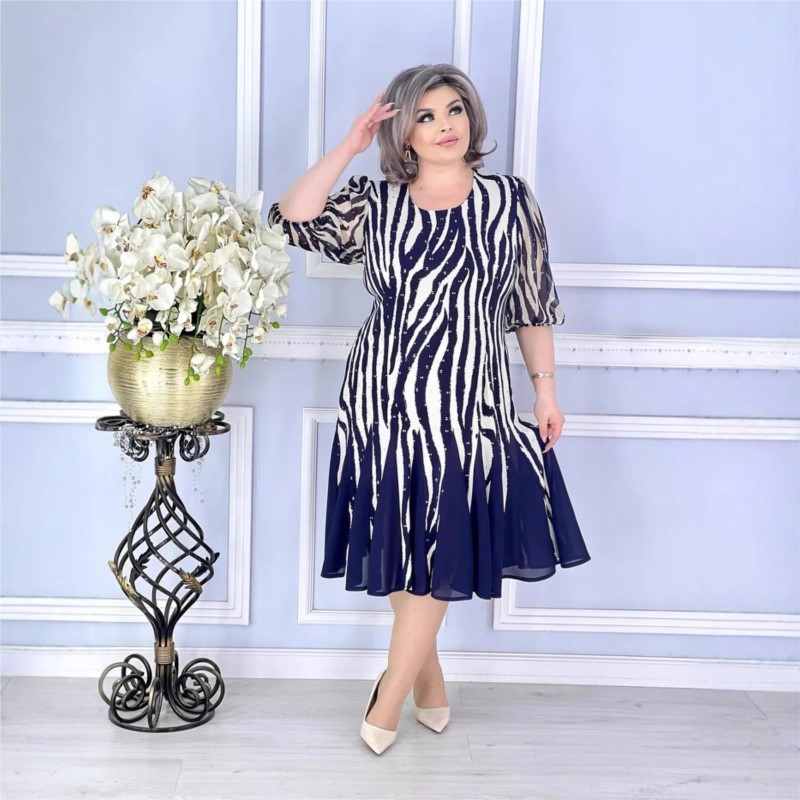 Robe décontractée pour femmes, Style Simple, vêtements pour femmes, tempérament assorti, élégant, ample, manches quarts imprimées, 2025