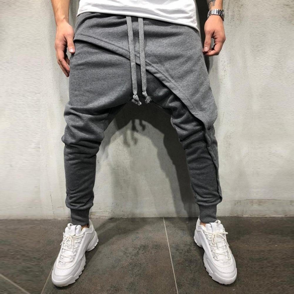 Hommes sarouel cheville attaché Hip Hop Double couche course Baggy pantalon coréen décontracté taille élastique pantalon de survêtement survêtements