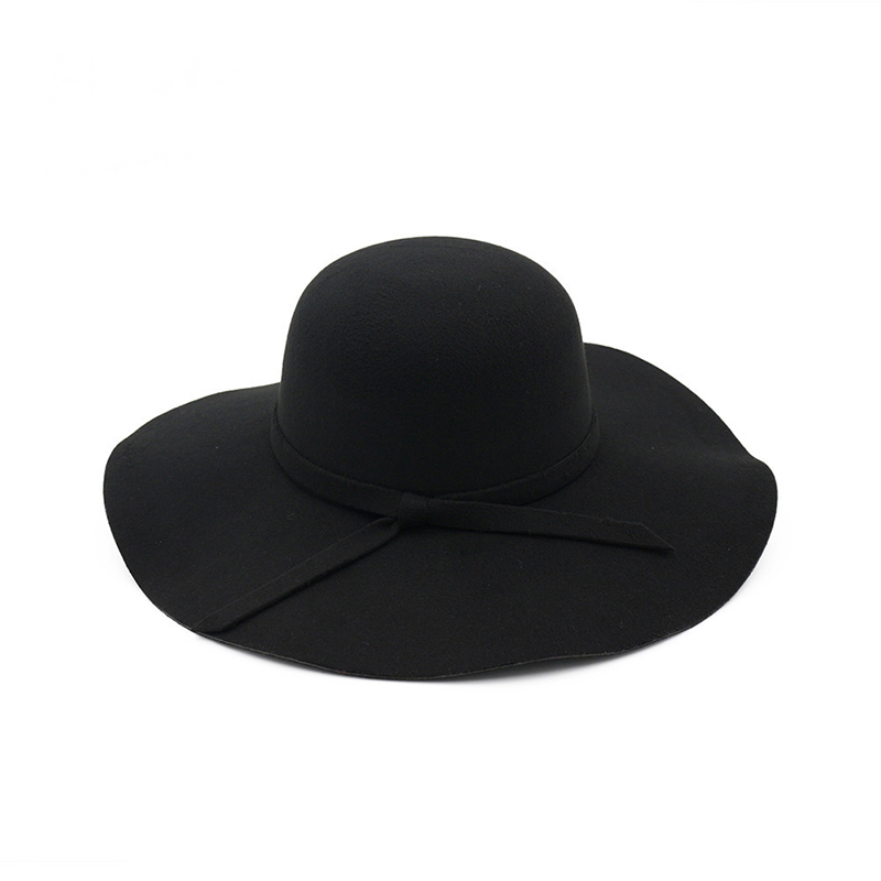 Chapeaux d'hiver pour femmes, chapeau bob doux vintage à large bord en feutre de laine, chapeau fedora souple, chapeau cloche large pour femmes, chapeau d'église