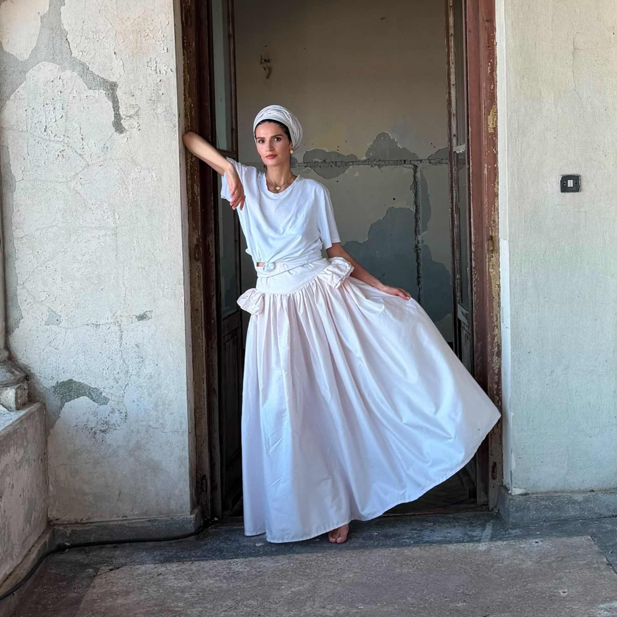 Jupe longue de soirée pour femme, taille haute, à volants étagés, style princesse bouffante et moelleuse, rose bébé