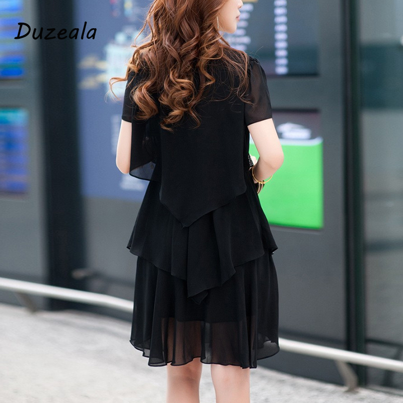 Robe en mousseline De soie personnalisable pour femmes, vêtements d'été, robes De soirée, manches courtes, tenue décontractée, bleu, noir, 2022
