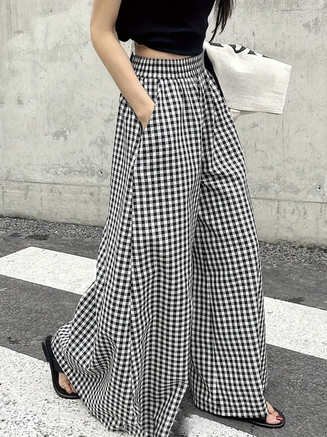 Pantalons pour femmes à carreaux, décontractés, élégants, de style japonais, coréen, européen et américain, pour l'automne et l'hiver.