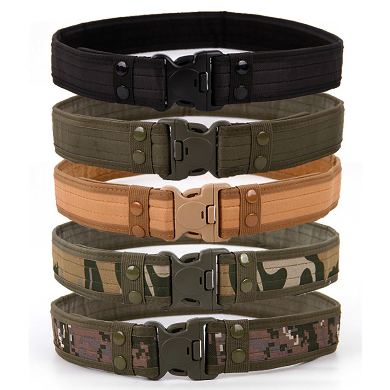 Ceinture tactique à dégagement rapide, nouveau style militaire, ceintures de combat, ceintures en toile tendance pour hommes, ceintures de chasse en plein air camouflage 120 cm
