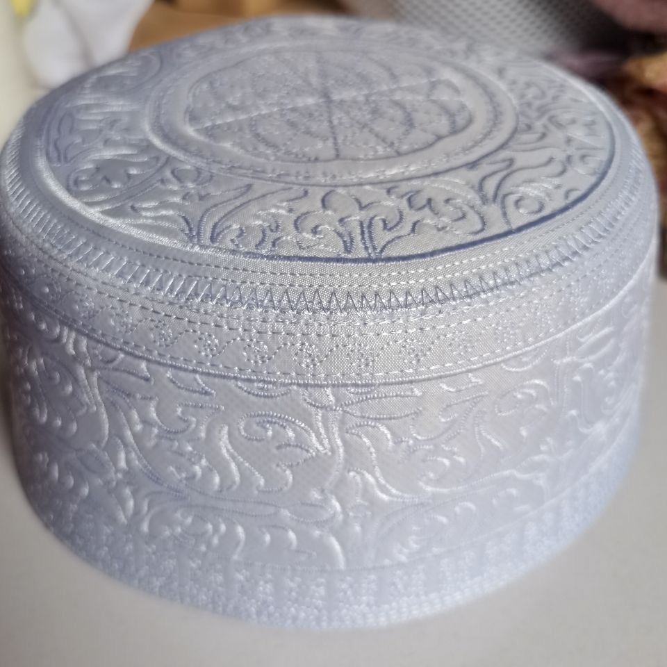 Chapeaux Musulmans pour Hommes, Vêtements, Produits Turcs, Chapeau de Prière Blanc, Kippa, Kufi Islamique, Topi Brodé 03342