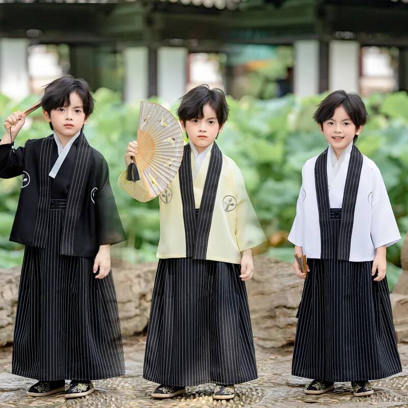 Costume traditionnel japonais pour enfants, vêtements de samouraï pour enfants, ensembles de kimonos pour garçons, vêtements de scène pour enfants