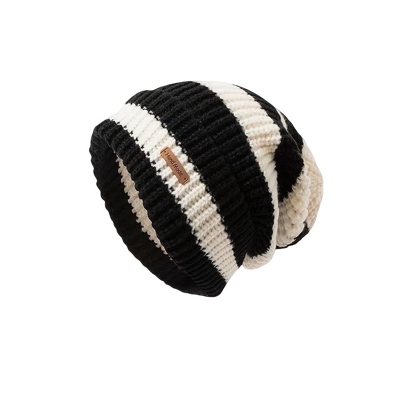 Chapeau d'hiver pour hommes et femmes, bonnet en tricot de marque tendance, grande taille, en laine.