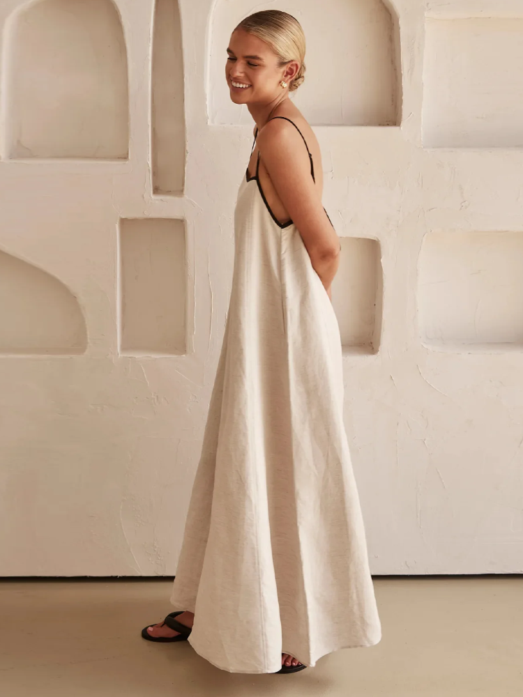 Robe caraco en coton pour femmes, robe de loisirs de vacances, simple, ventilé, ourlet large, été, printemps, documents d'abonnés à la mode
