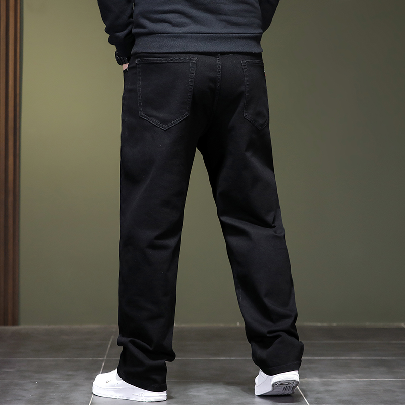 Jean Extra Large taille 48 pour hommes, jambe droite, pantalon en Denim ample, polaire extensible à haute élasticité, Big Plus 42 44 46 150 Kg 116 taille