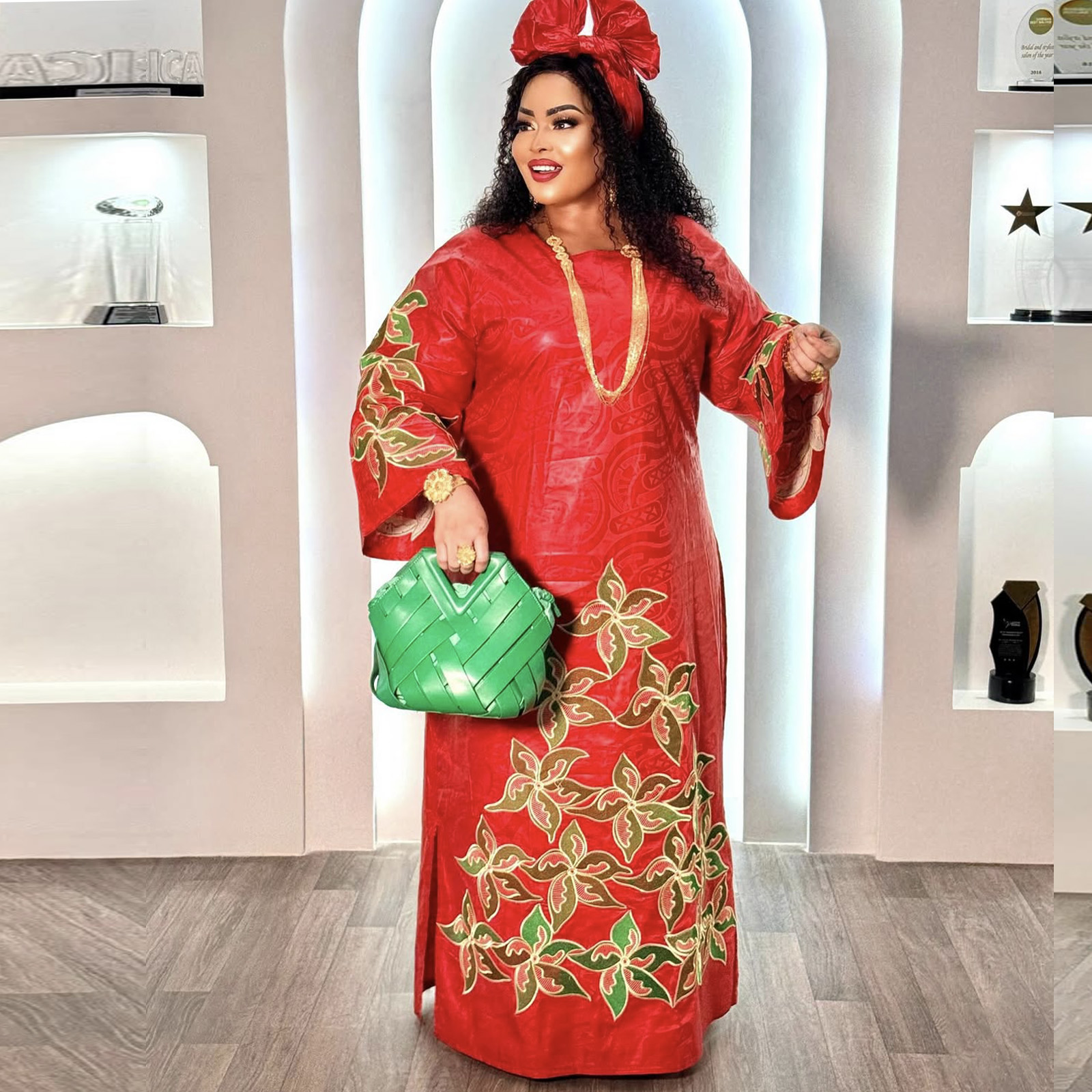 Tenue africaine pour femmes Abaya broderie grande taille robe d'église de fête élégante