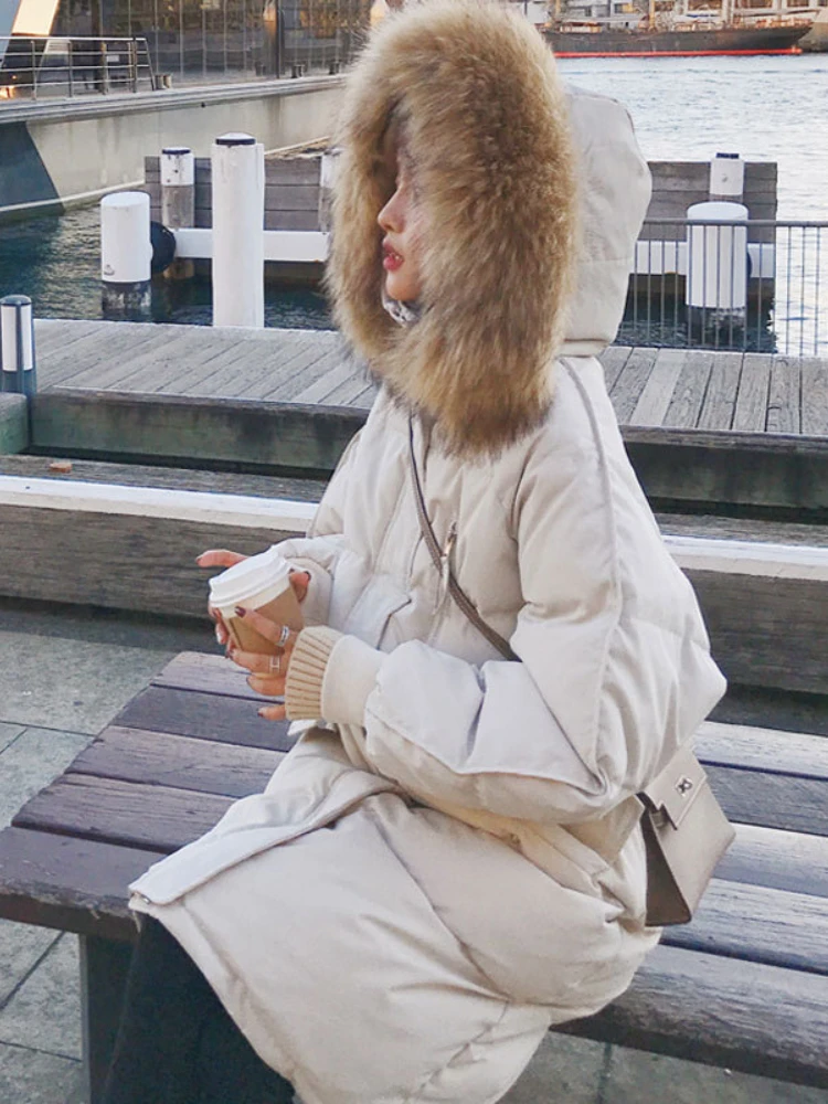 Doudoune longue en coton pour femme, vêtements vintage, manteau chaud, vêtements optiques monochromes, parkas surdimensionnées, automne et hiver