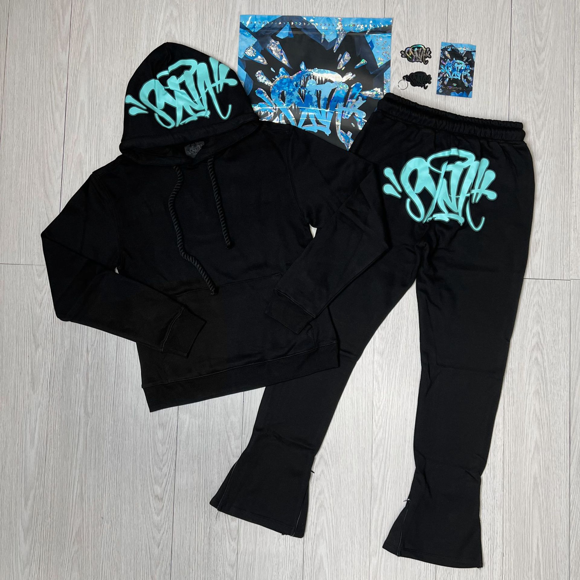 Ensemble de survêtement Synaworld tendance, hauts et pantalons longs en coton, automne-hiver, hip-hop, unisexe, sweat-shirt à capuche, pantalon de sport pour hommes et femmes