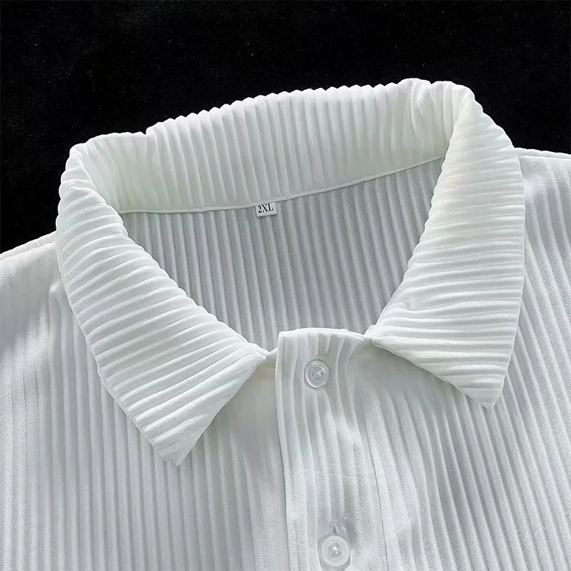 Polo décontracté à manches courtes pour hommes, chemise à rayures, t-shirt de rue, mode coréenne, vêtements d'été, modal
