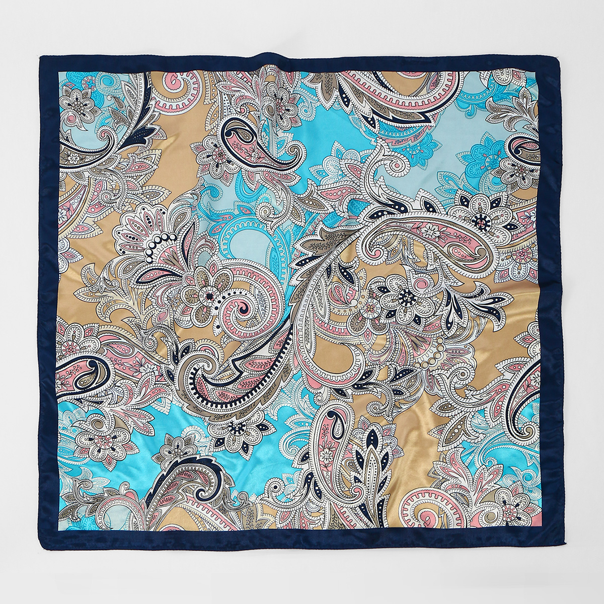Foulard carré en soie pour femmes, 70x70cm, bandeau pour cheveux, Hijab, bandeau de tête, Bandana lisse