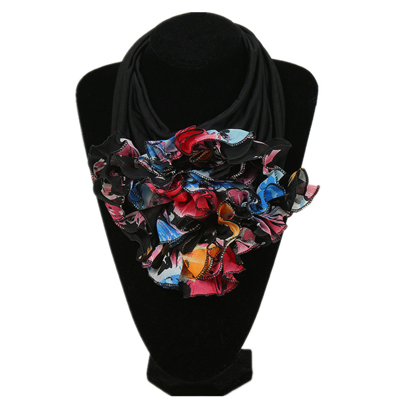 Écharpe de Luxe à Grande Fleur pour Femme, Foulard de la raq, Anneau de Cou, Bandana de Mode, Hijab pour Dames, Nouvelle Tendance