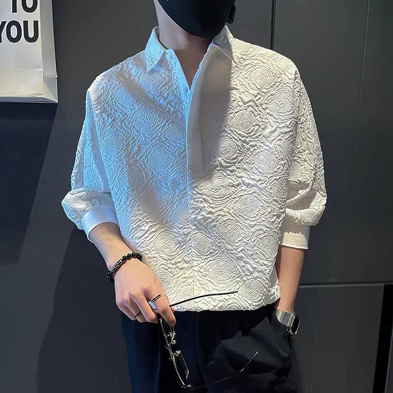Homme chemise graphique demi manches chemises pour hommes blanc nouveau à la mode 2025 Xxl élégant avec manches hauts tendance S luxe Social I