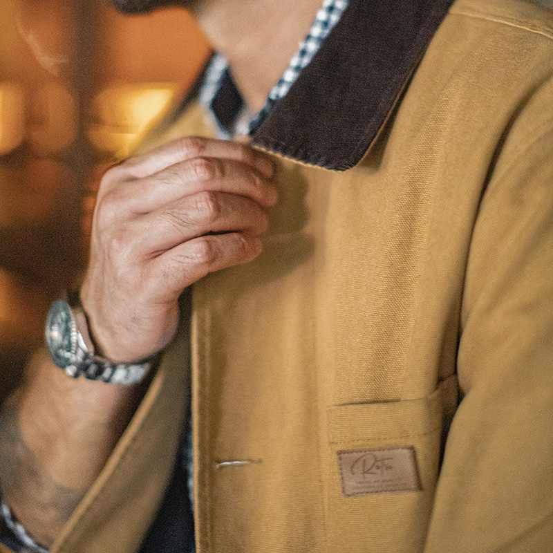 Maden Veste Michigan vintage mi-longue pour homme, coupe ample, manteau en toile lourde, kaki, vêtements de travail, vêtements d'extérieur décontractés d'automne