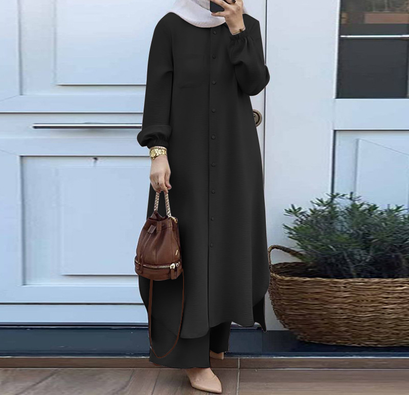 Ensemble de Vêtements Décontractés pour Femme Musulmane, Costume avec Pantalon à Manches sulf, lèvent de Chambre Lents, Nouvelle Collection Printemps Automne 2023