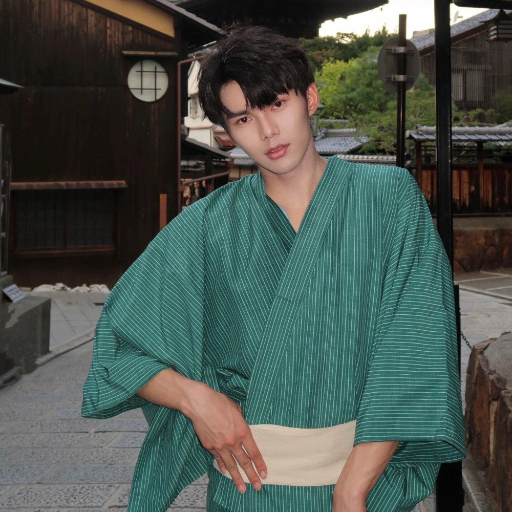 Kimono Yukata traditionnel pour hommes, tenue japonaise vintage, costume de cosplay pour séance photo et spectacle