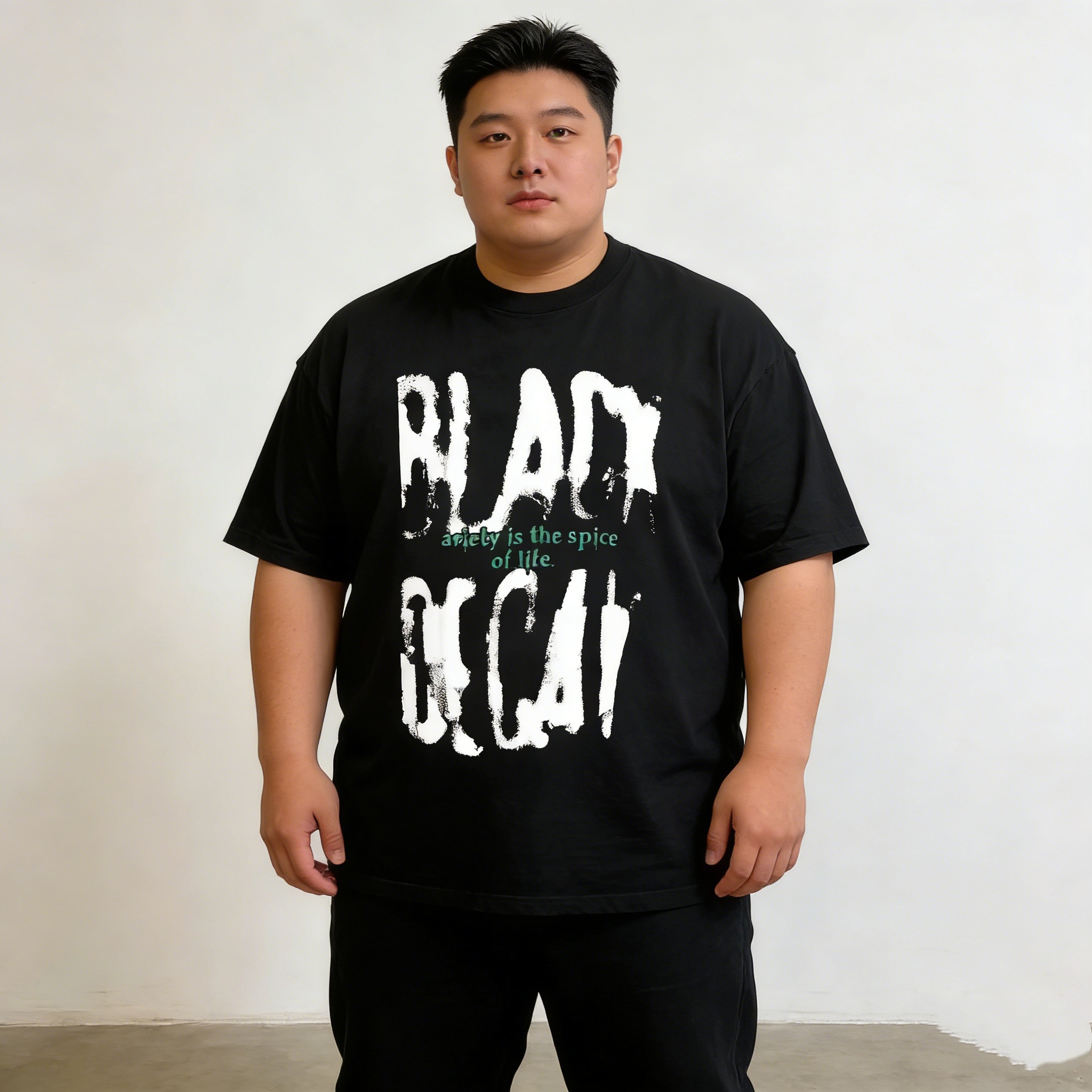 T-shirt Homme Grande Taille Style Urbain Tendance Été Manches Courtes Col Rond Ample Décontracté Haut Vêtement Masculin