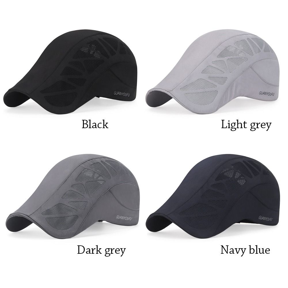 Béret de lettre à la mode pour hommes, chapeaux de soleil, chapeau de chauffeur de taxi de golf, casquette d'été plate Newsboy, casquettes de baseball en maille Peaky à séchage rapide