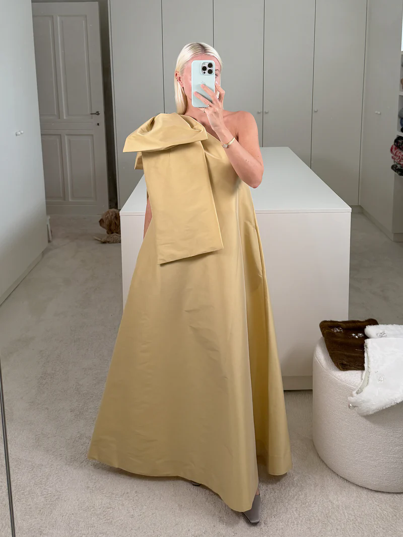 Robe longue simple et modeste pour femme, coupe trapèze, asymétrique à une épaule, style kaftan, avec joli nœud et poches, disponible en plusieurs couleurs