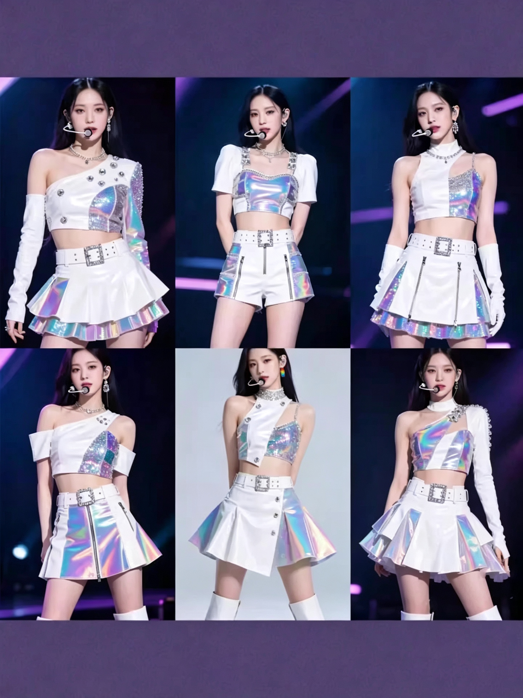 Costume de danseuse de jazz pour femme, hauts blancs en patchwork, jupes sexy, shorts moulants, costumes de groupe pour femmes, vêtements de scène Kpop DJ