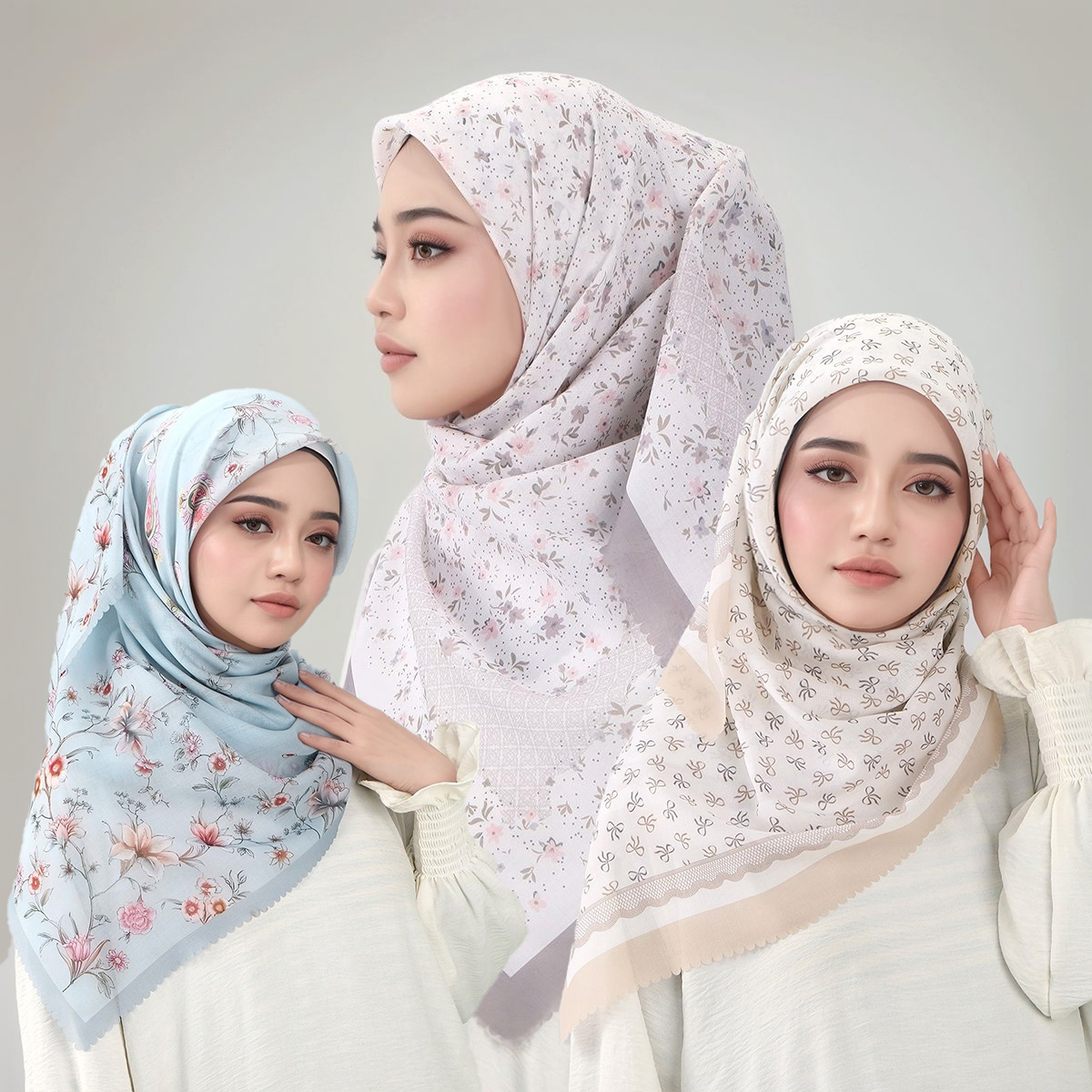 Foulard carré en Viscose ondulé imprimé Floral, Hijabs musulmans, Foulard en coton pour femmes, mode malaisie, mouchoir, 110x110cm
