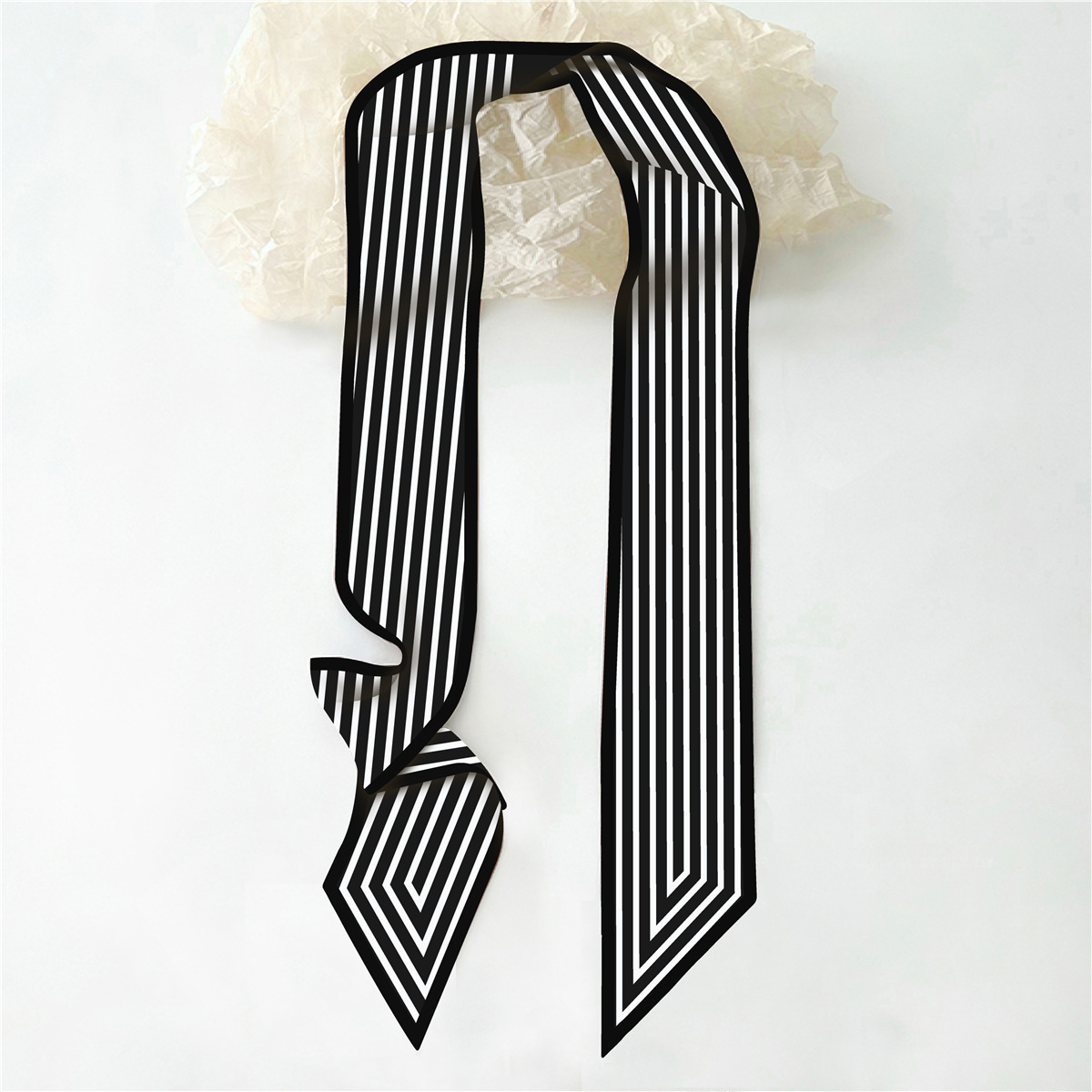 Foulard skinny rayé pour femme, écharpe de marque de luxe, écharpe de mode, écharpe de sauna, foulard de sac à cheveux, design de la présidence, nouveau, 2025