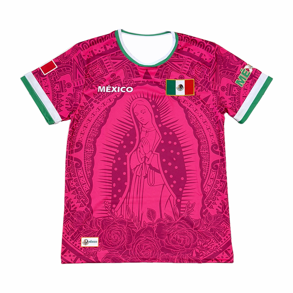 Nouveau maillot unisexe Virgencita Mexique 2026 couleur rose vif - T-shirt officiel unisexe pour événements religieux et culturels
