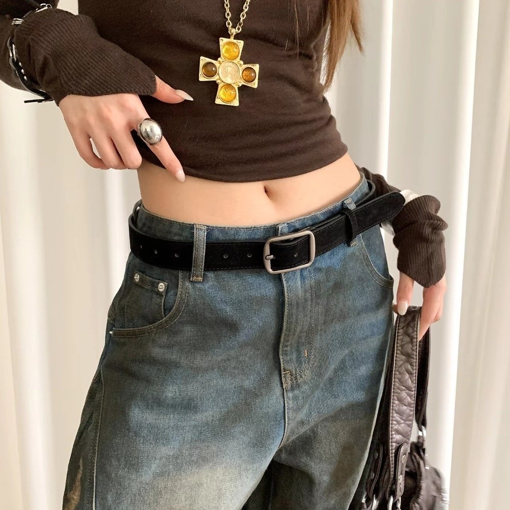 Nouvelle ceinture en velours marron de haute qualité, portable, durable et tendance pour femme, ceinture décorative pour robe