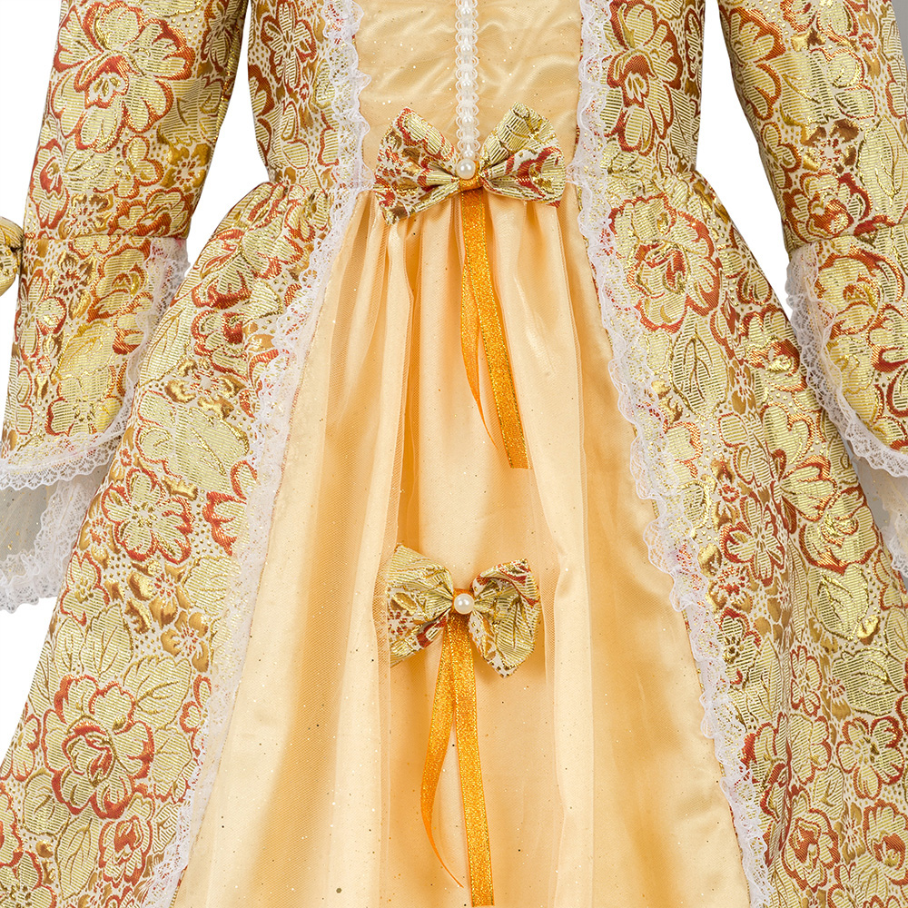 Robe victorienne rococo pour filles, brocart, motif Floral, robe de bal d'anniversaire, Costume de vacances historique