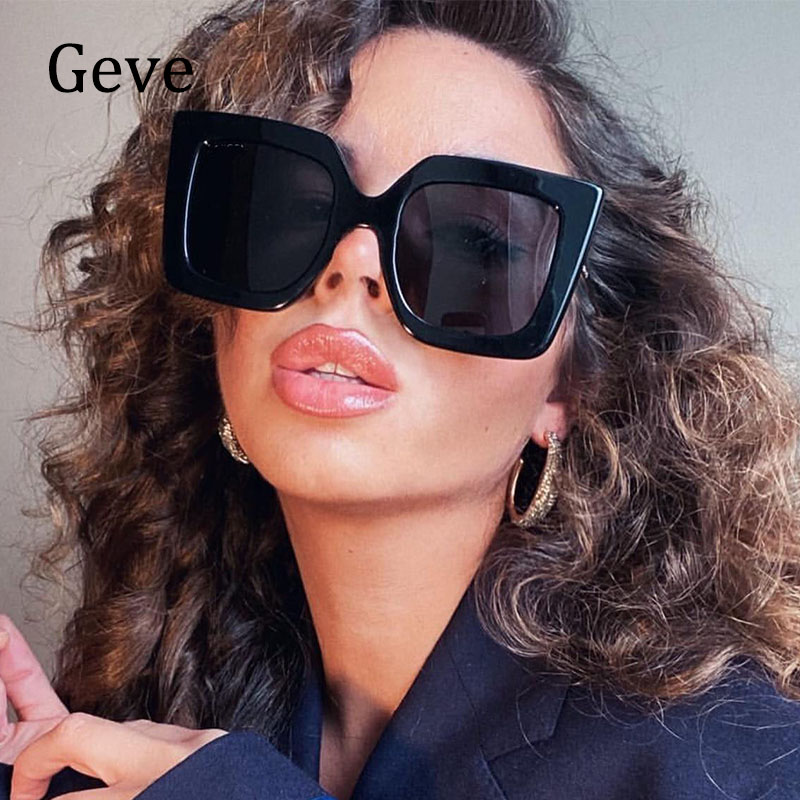 Lunettes de soleil carrées noires pour femmes, monture métallique chimressée, marque de luxe, lunettes de soleil design, nuances de mode, UV400