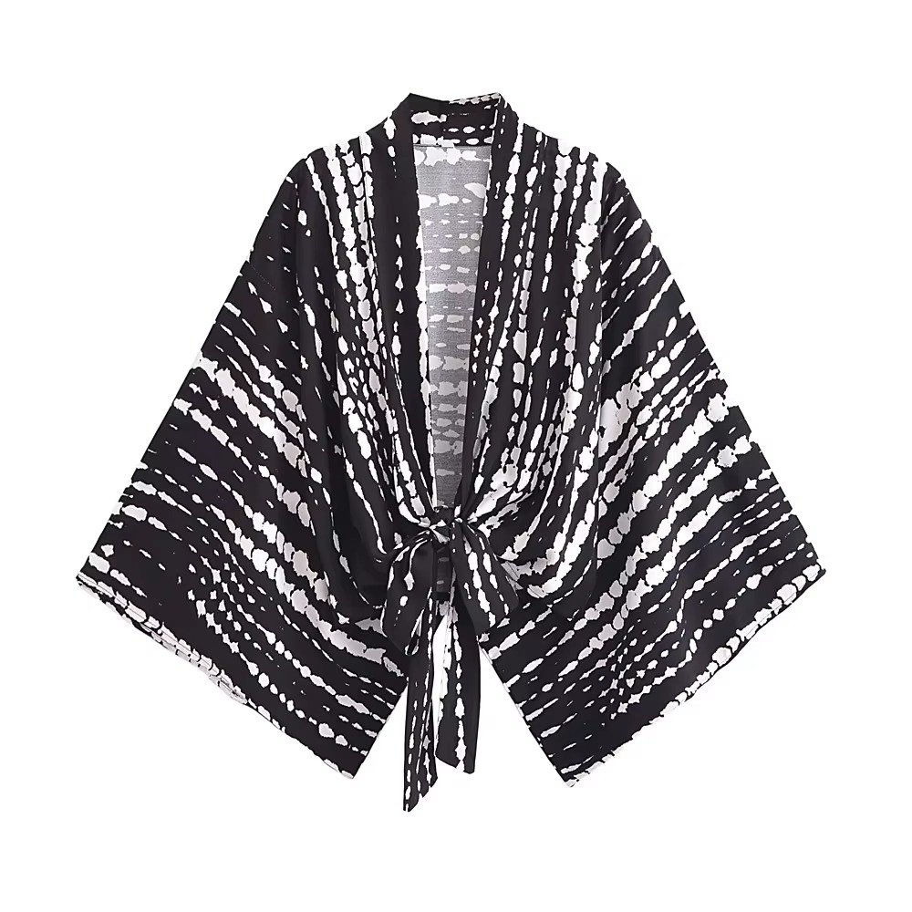 Kimono à manches chauve-souris pour femme, robe courte, style bohème, vêtement de plage
