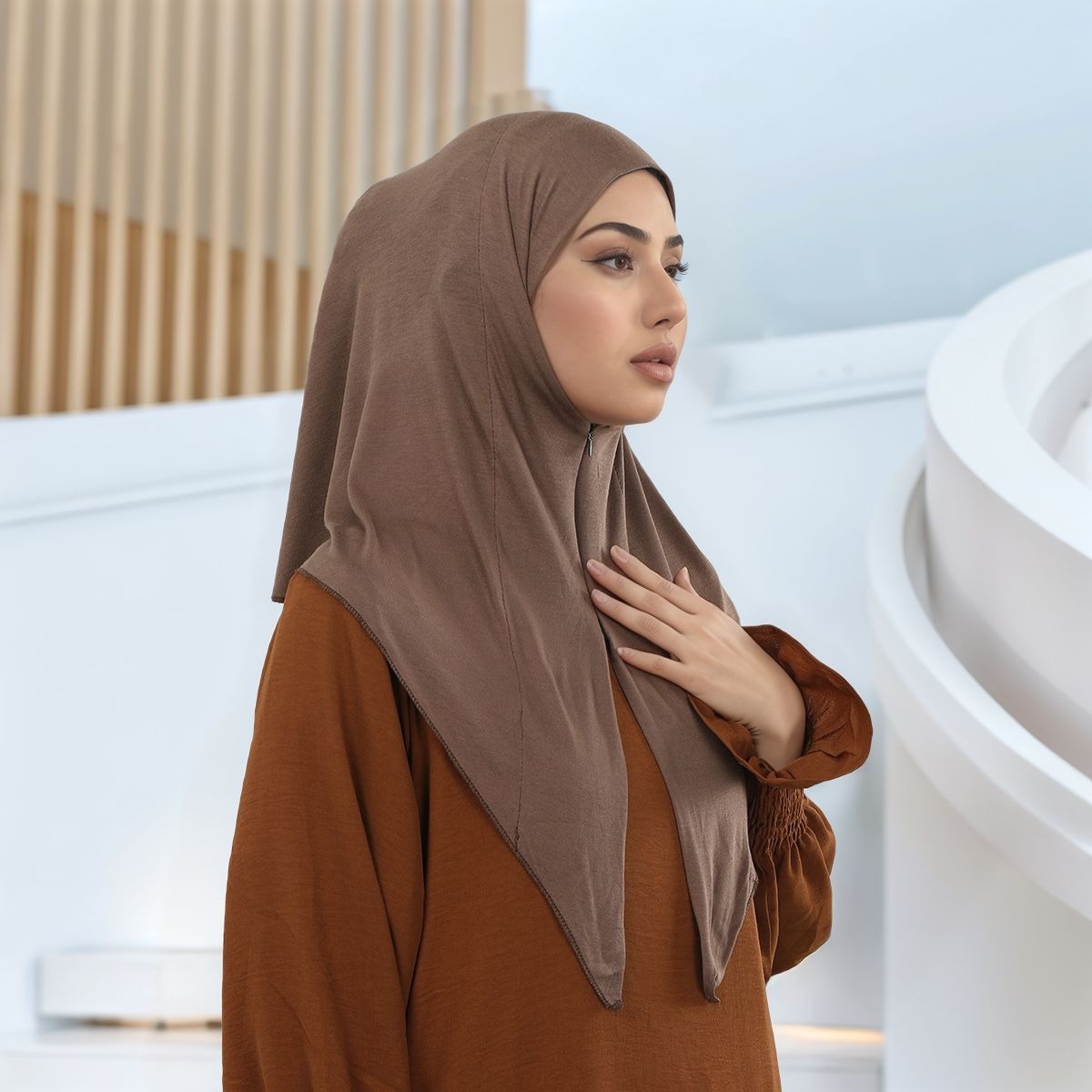 Musulman Modal Jersey instantané Hijab écharpe avec fermeture éclair solide coton femme Ramadan Hijabs ethnique Islam Turban foulard foulards