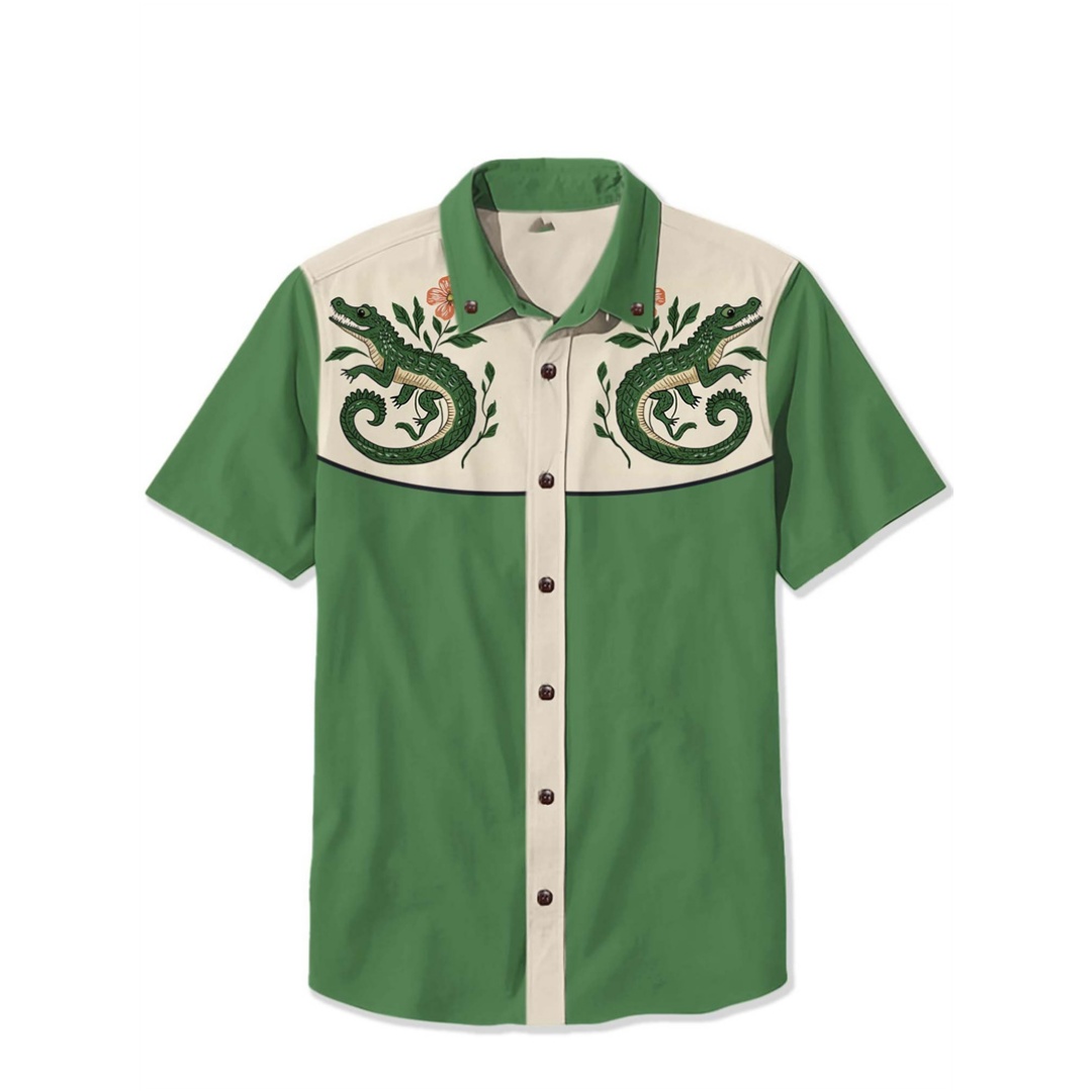 Chemise rétro à manches courtes pour hommes, chemise ethnique avec impression 3D d'animaux et de chats, vêtements décontractés Y2k pour hommes, chemise hawaïenne