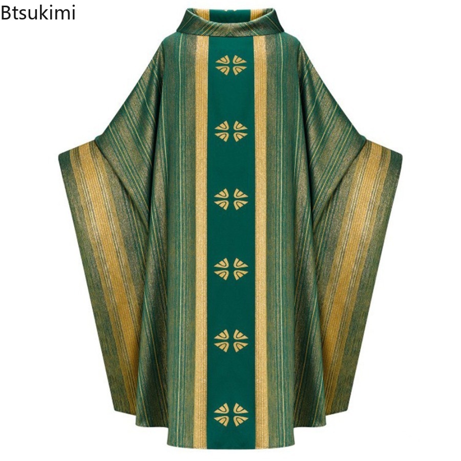 Costume d'Halloween pour homme 2026, vêtements d'église, chasuble de prêtre, robe catholique rétro, costume unisexe pour jeu de rôle à une fête d'Halloween