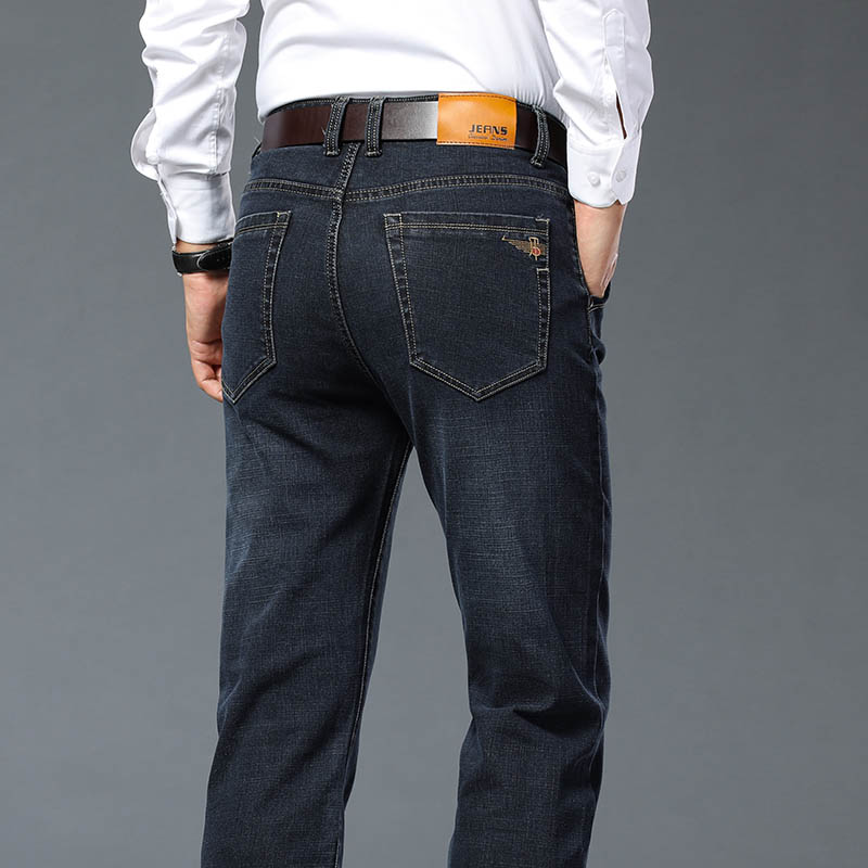 Grande taille 28-46 printemps automne classique pantalon d'affaires homme marque hommes mode jean décontracté droit élasticité Denim pantalon