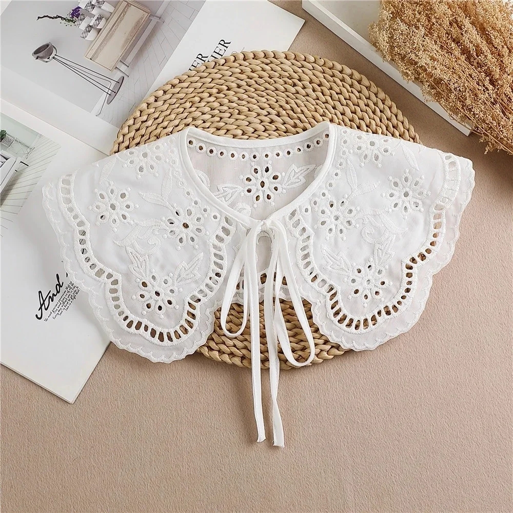 Faux col en dentelle blanc uni, châle, écharpe, collier, petit foulard, châle, col détachable, accessoire décoratif pour femme