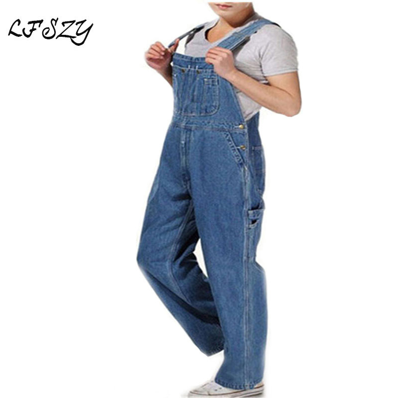 Salopette en Denim pour hommes, grande taille 28-40 42 44 46 48 50, énorme pantalon à bretelles, combinaisons à poches à la mode, tendance