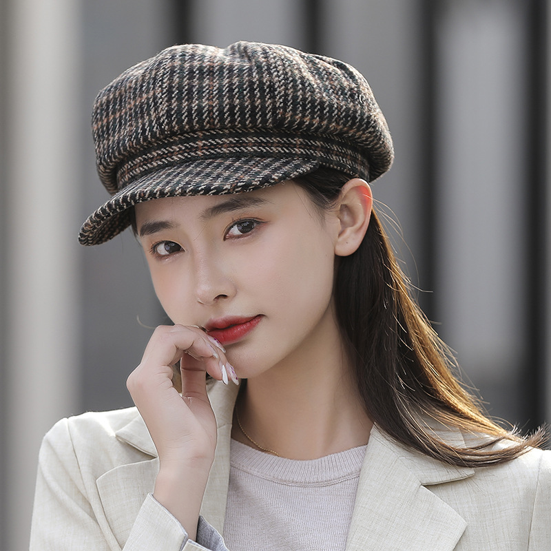 Chapeaux pour femmes, chapeau d'hiver chaud, à la mode, réduit l'âge, casquette octogonale militaire, casquette décontractée à visière, Boina S54