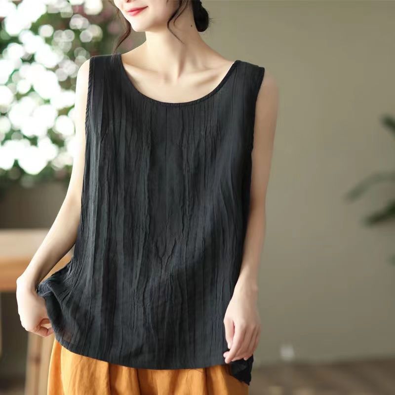 Vêtements pour femmes grandes tailles, été, élégants, couleur unie, coton et lin, respirants, confortables, pour femme de bureau