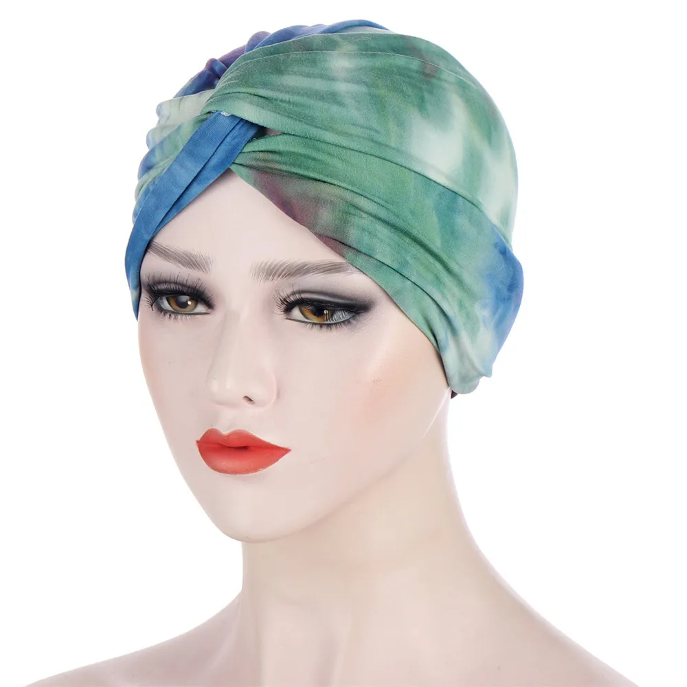 Turban intérieur imprimé avec nœud torsadé indien pour femmes musulmanes, Turban, couvre-chef, couvre-chef, perte de cheveux
