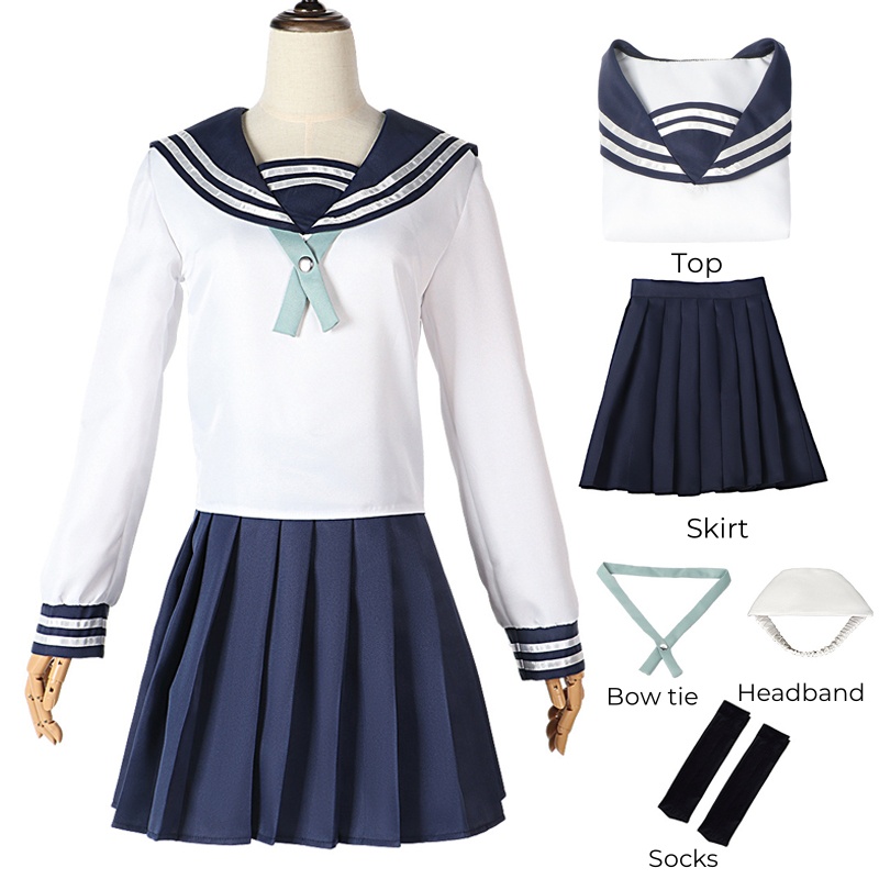 Anime Amanai Riko Cosplay marin JK Costume robe tenue uniforme ensembles Halloween femmes filles Costume