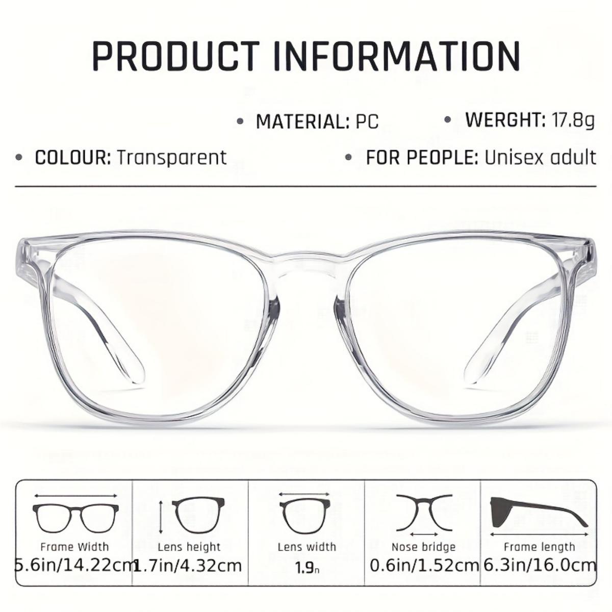 1 paire de lunettes de sécurité élégantes, transparentes, Anti-buée, anti-rayures, anti-bleu, accessoires pour hommes et femmes