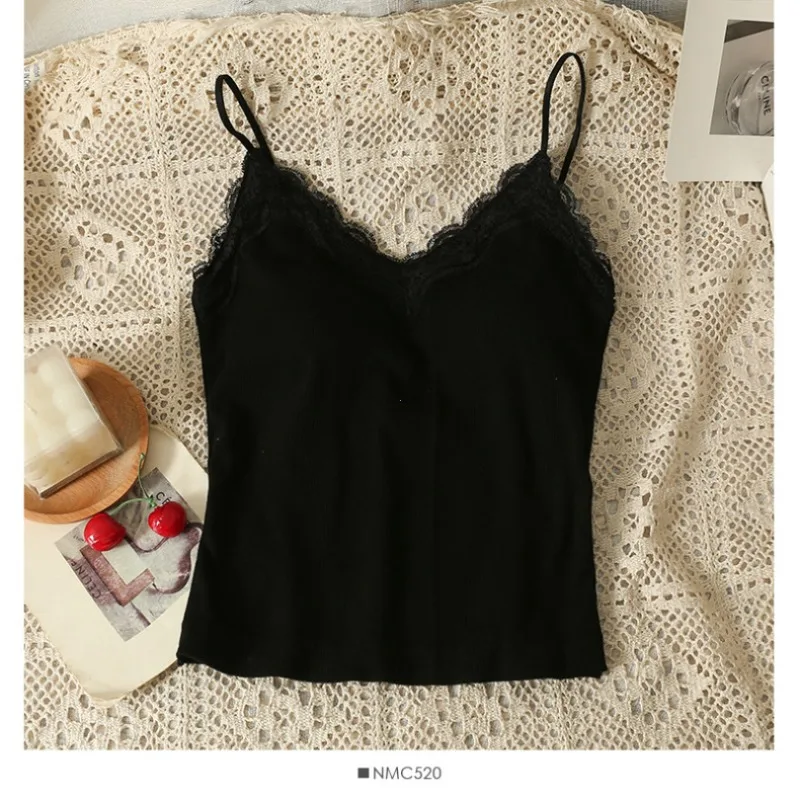 2025 CoquetteY2k vêtements coréen dentelle débardeur femmes recadrée mignon Camis Sexy blanc débardeurs femme sans manches noir gilet été
