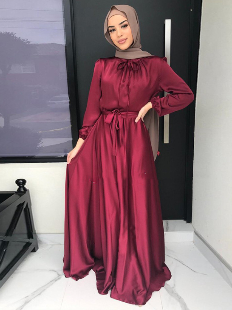 Ramadan Abaya turquie robes en Satin soyeux pour femmes Abaya Robe Longue De soirée Femme Longue Robe musulmane Robe Longo Maroc