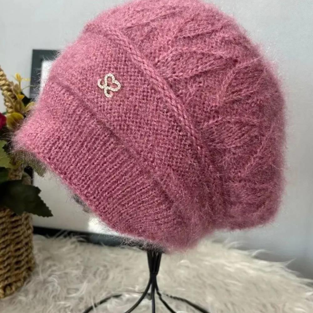Nouveau femmes chapeau d'hiver chaud Protection des oreilles tricot chapeaux épaissir laine Double couche casquettes chaudes personnes âgées tout-Match froid coupe-vent chapeaux