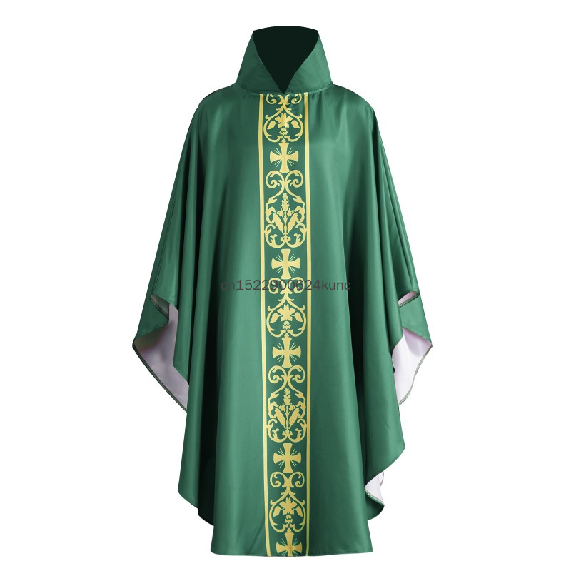 Nouvelle Robe Religieuse Médiévale 2026, Chasuble Vintage d'Église, Uniforme de Prière pour Prêtre, Cape de Fête d'Halloween et de Carnaval pour Adulte