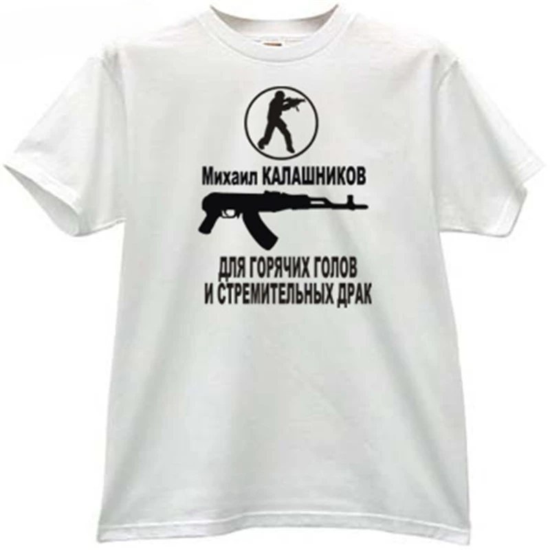 T-shirt en noir marque T-shirt homme été hauts mode T-shirt hommes T-shirt Kalashnikov Counter Strike