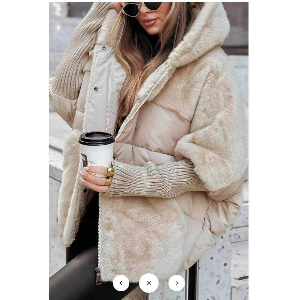 Veste d'hiver pour femme, ample, à capuche, manches longues, vêtements d'hiver, nouvelle collection 2024